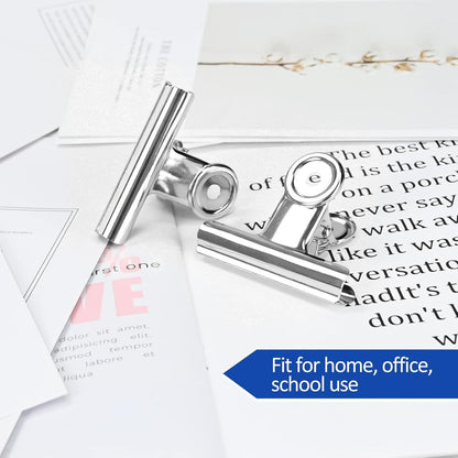 10 Pack Large Metal Hinge Clips - 2.5 Inch Silver Bull Hinge Paper Clips for Crafts, Drawing, Food Bags at Home, Office, School