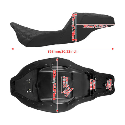 Assento Almofadado para Piloto e Passageiro de Moto, Duplo Dianteiro e Traseiro para Harley Touring CVO Road King Electra Street Glide FLTRX 09-23