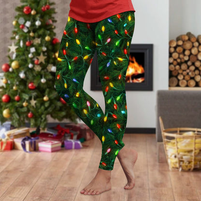 3d Cartoon Pattern Christmas Women's Leggings High Waist Slim Stretch High Waist Tights New Year Home Party Pant Bottom Legging