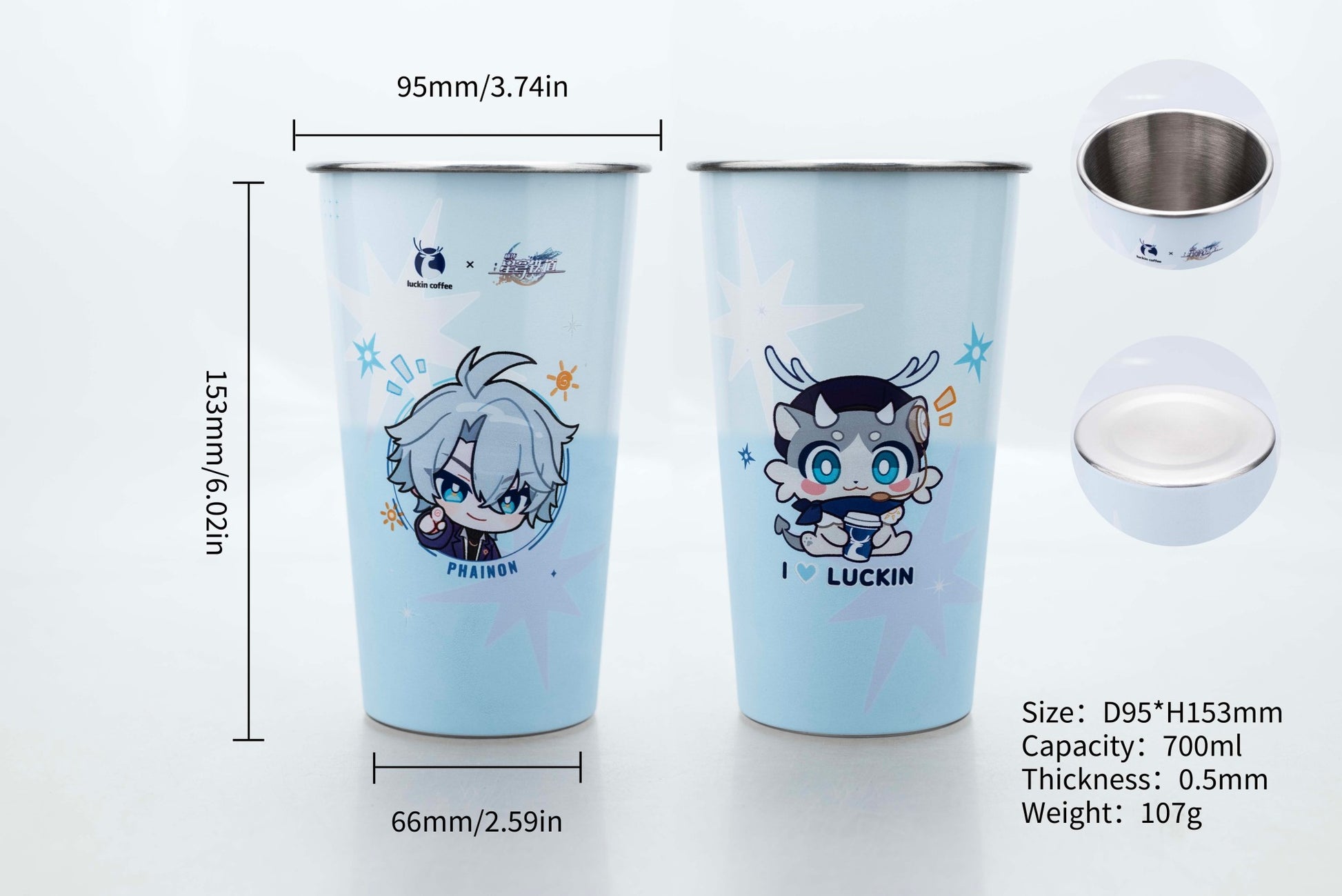 700ML Large Capacity Stainless Steel Cold Color Changing Cold Water Cup Drinking Cup With Straw Lid Collection Gift In Stock