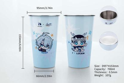 700ML Large Capacity Stainless Steel Cold Color Changing Cold Water Cup Drinking Cup With Straw Lid Collection Gift In Stock