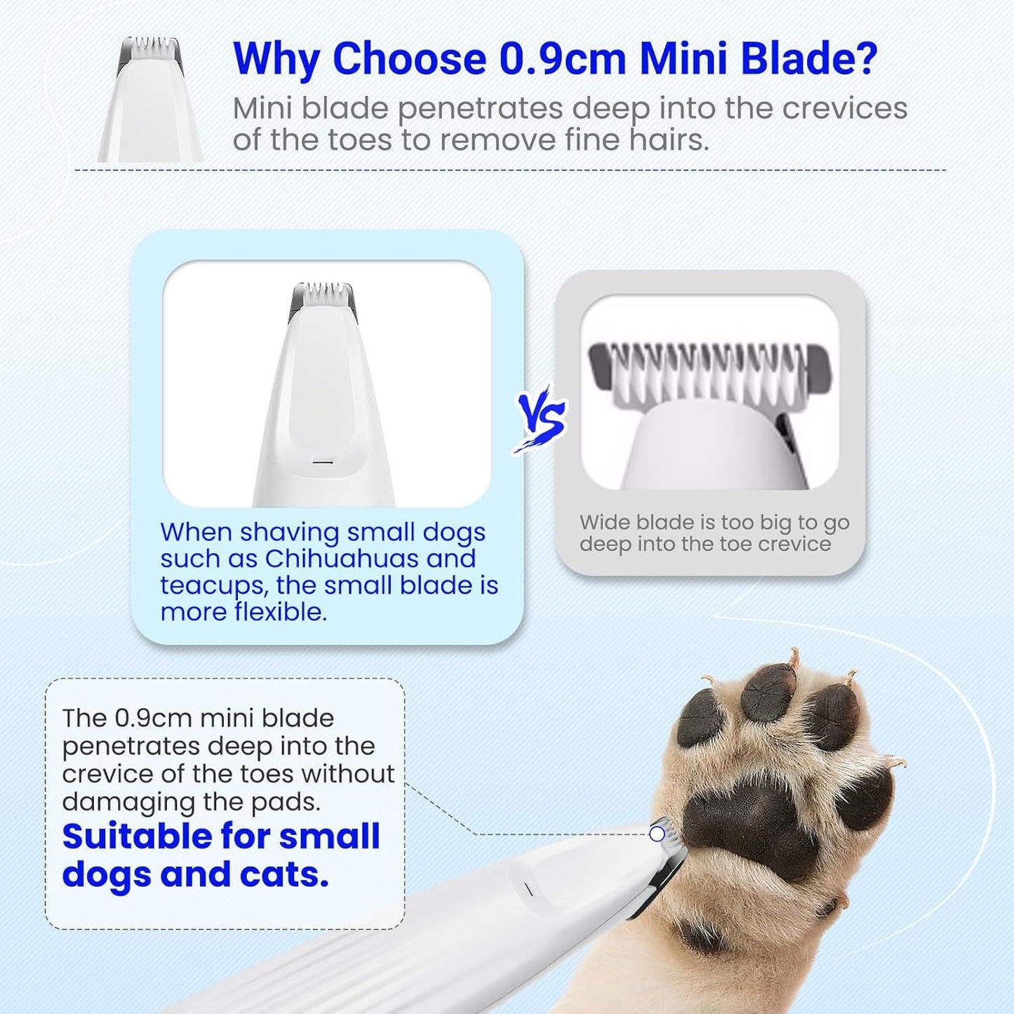Portable Dog Paw Trimmer with Led Light Rechargeable Cordless Nail Grinder Shaver for Cats And Other Pets Nail Grooming Tools