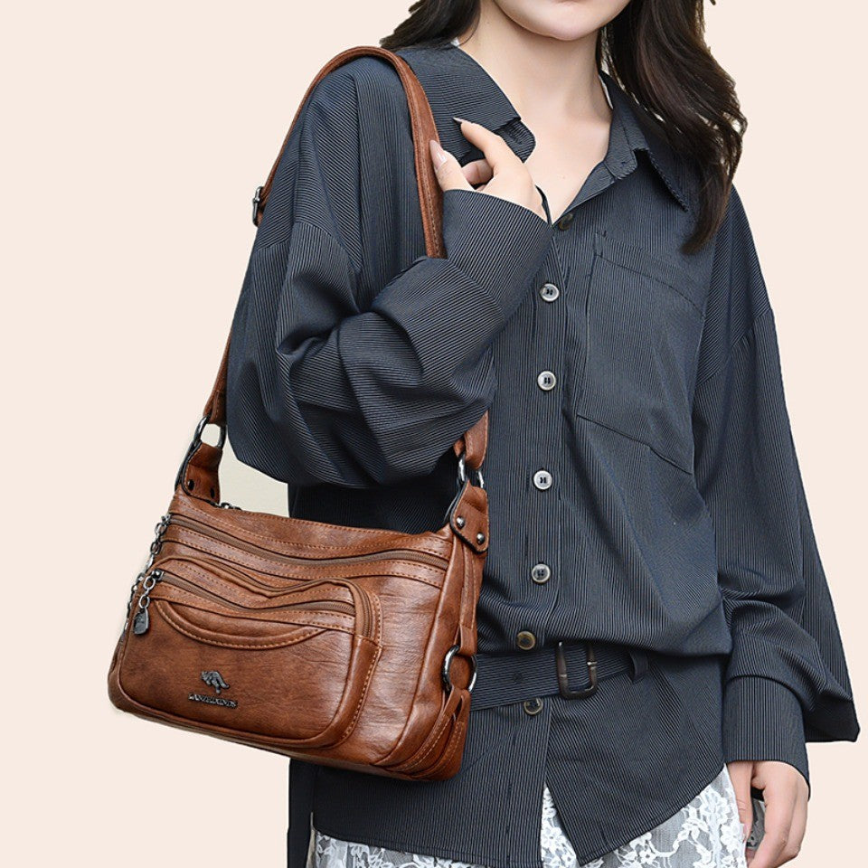 Top Quality Pu Leather Female Crossbody Multiple Pockets Bag Elegant Shoulder Bags for Women Casual Purses and Handbags Sac 2026