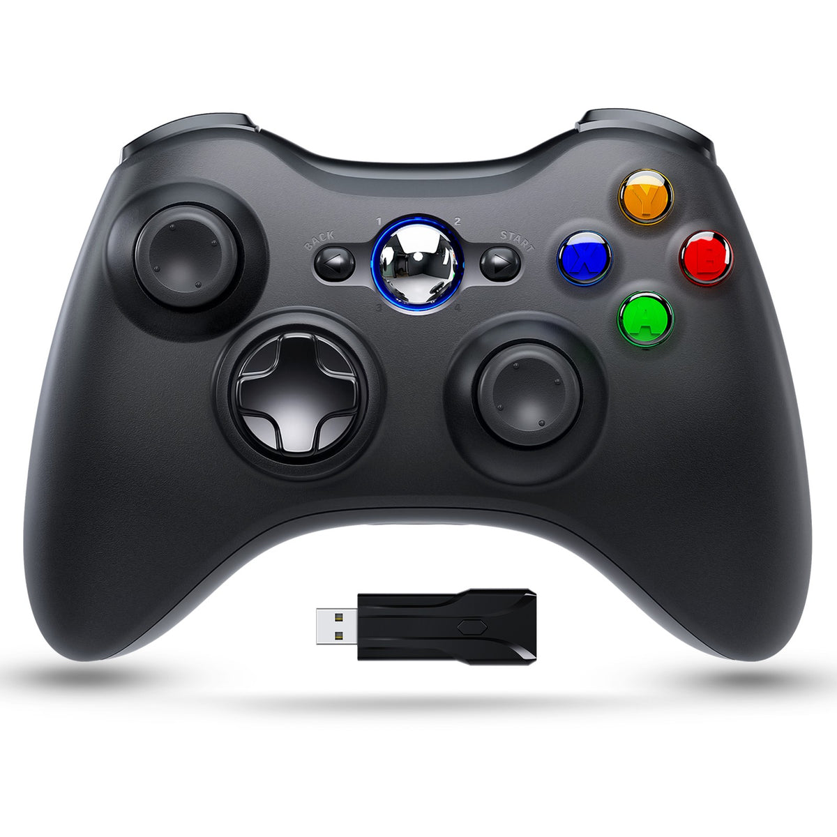 For Xbox 360 Slim/Lite/E/PC Controller,Wireless/Wired Game Remote Control 6-axis Gryo Dual Vibration Precision Joystick Gamepads