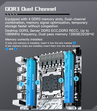 MACHINIST X99 Motherboard Kit Set With Intel LGA2011-3 Xeon E5 2696 V3 CPU DDR3 16GB 2400MHz ECC RAM NVME M.2 SATA White PR8-H
