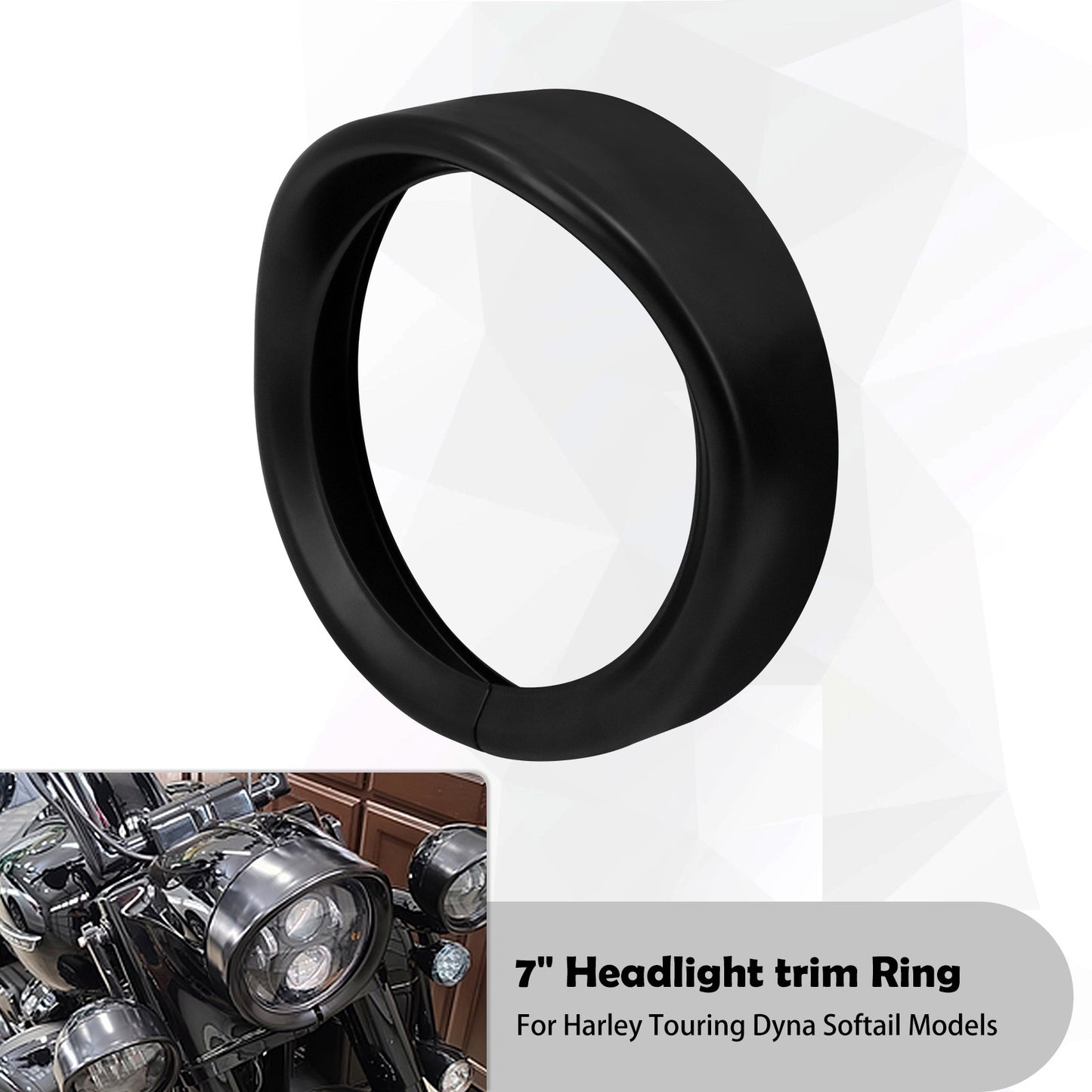 Anel de Acabamento do Farol de 7'' para Motocicleta + Capa de Luz de Neblina de 4.5'' + Anel de Acabamento do Pisca Estilo Visor para Harley Touring Road King Softail