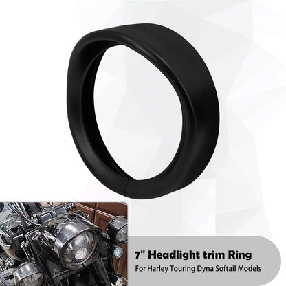 Anel de Acabamento do Farol de 7'' para Motocicleta + Capa de Luz de Neblina de 4.5'' + Anel de Acabamento do Pisca Estilo Visor para Harley Touring Road King Softail