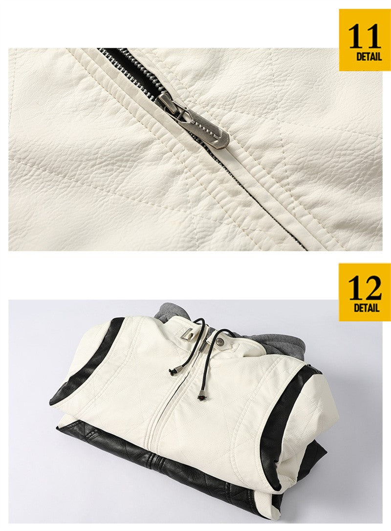 High Quality Men Leather Jacket Scorpion Embroidery Streetwear Windproof Motorcycle Biker Stand Collar Mens PU Leather Jackets