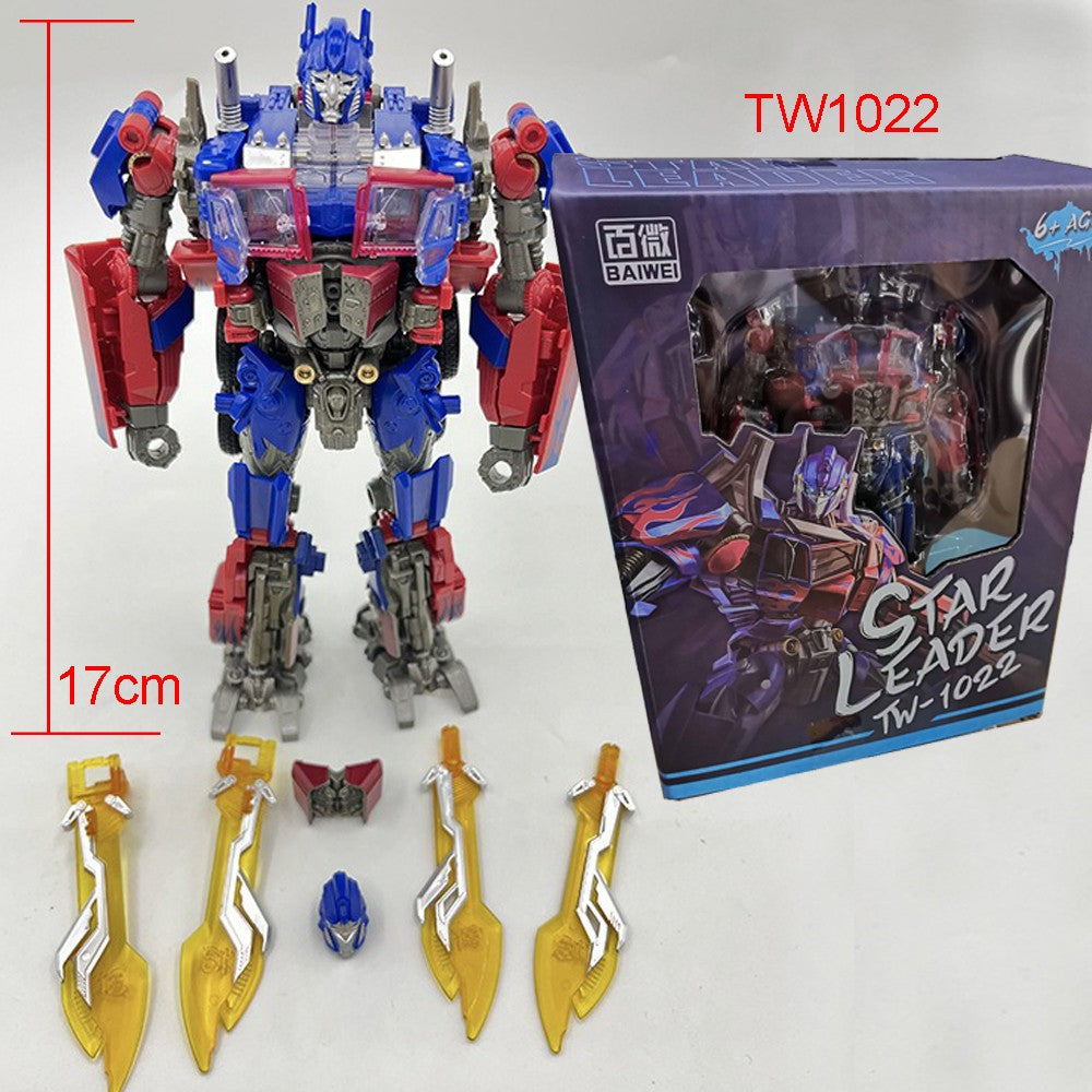 Baiwei Shockwave TW1028 Transformation Toys Sentinel Prime TW1024 Modelo Ironhide TW1026 Robô Bumblebee TW1025 Boneco TW1030