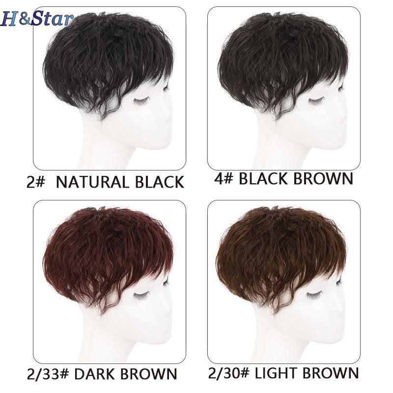 H&STAR Aplique Sintético com Presilha de 8 Polegadas para Mulheres com Cabelos Ralos - Aumenta o Volume do Cabelo, Curto e Cacheado