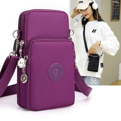New Women Mobile Phone Bag Nylon Cell Phone Bag Coin Purse Strap Shoulder Bag Small Crossbody Bags for Women Wallet Travel Purse