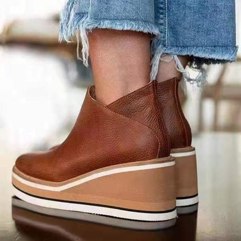 Boots Women New Flat Women's Boots Zipper Women Shoes Plus Size Ankle Boots Keep Warm Fashion Botas Mujer Winter Shoes