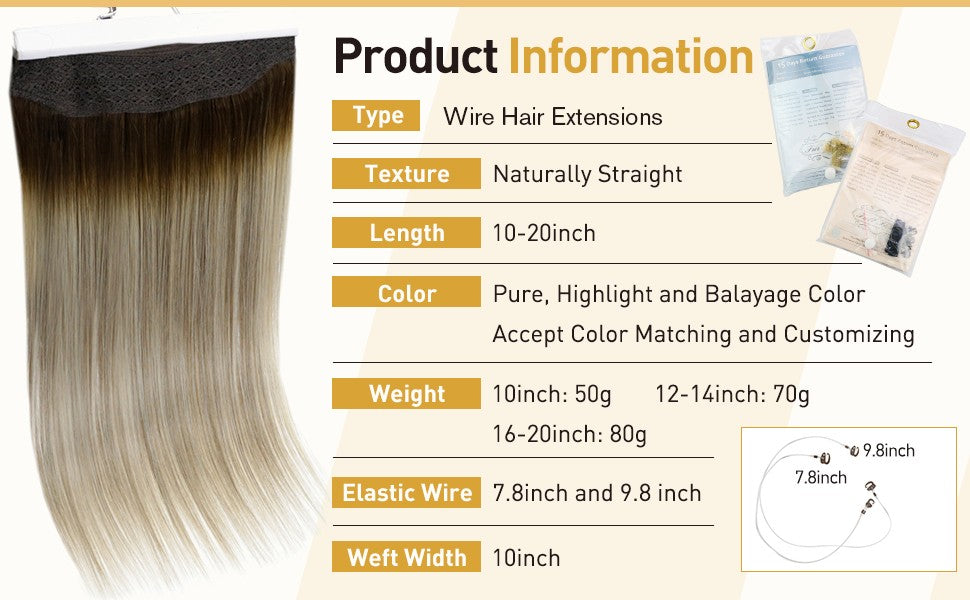 Full Shine Fishing Wire Hair Extensions Cabelo Humano Real Hair Extensions Apliques Para Mulheres Fio Secreto Grosso