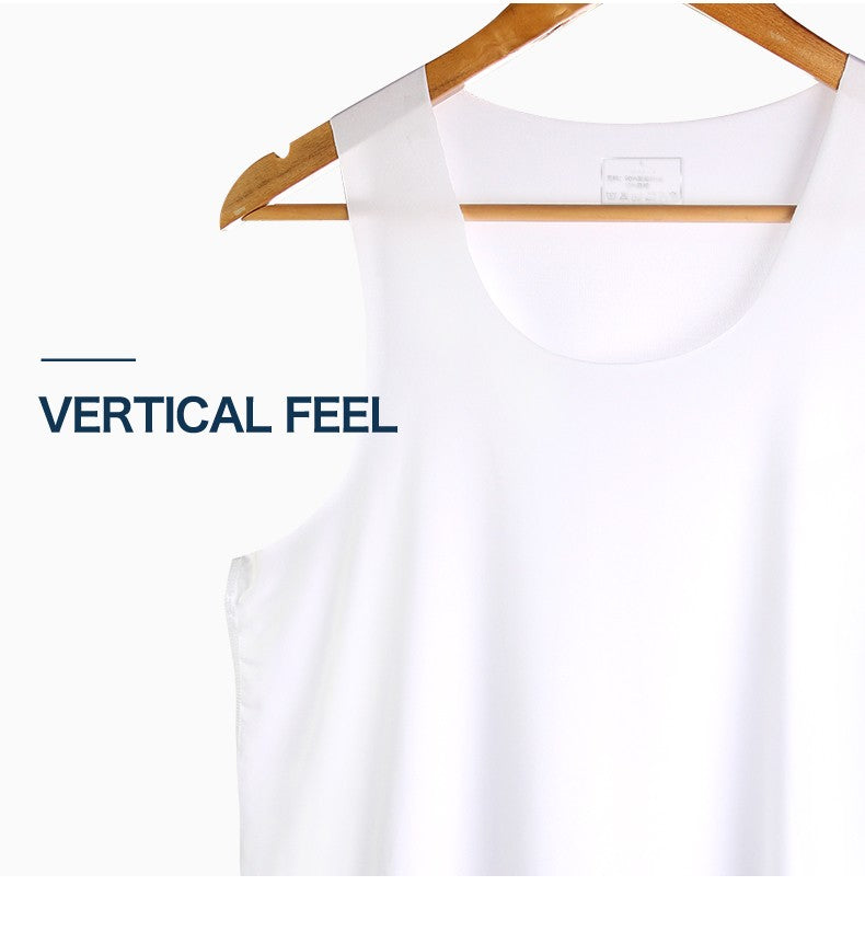 Men's vest Ice Silk seamless fitness summer slim-fit breathable underwear Youth sports hurdle sleeveless undershirt