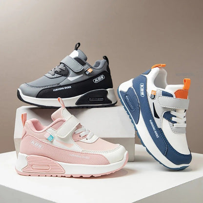 PU Leather Sport Shoes for Children 2025 Trend Fashion Kids Sneakers Soft-soled Outdoor Boys Girls Running Shoes