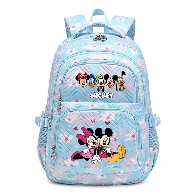 Mochila Mickey Minnie 3 Peças para Meninas e Meninos com Lancheira e Estojo, Mochila Escolar Fofa para Ensino Fundamental e Médio, Presente de Natal