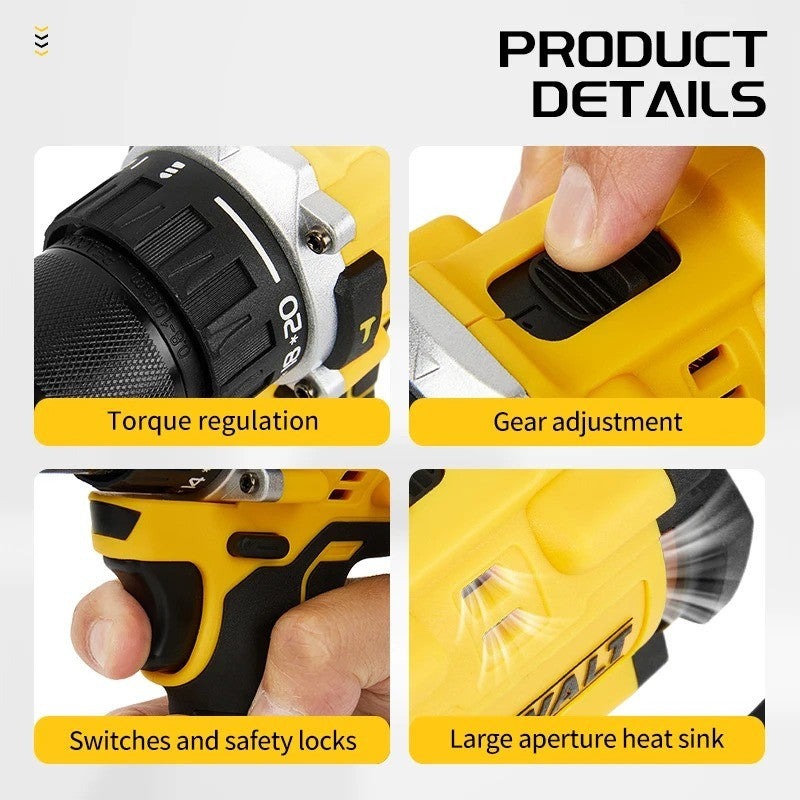 100% Original DeWalt 20V Furadeira de Impacto a Bateria de Lítio Recarregável sem Escova Furadeira Multifuncional Furadeira Elétrica Dcd805.