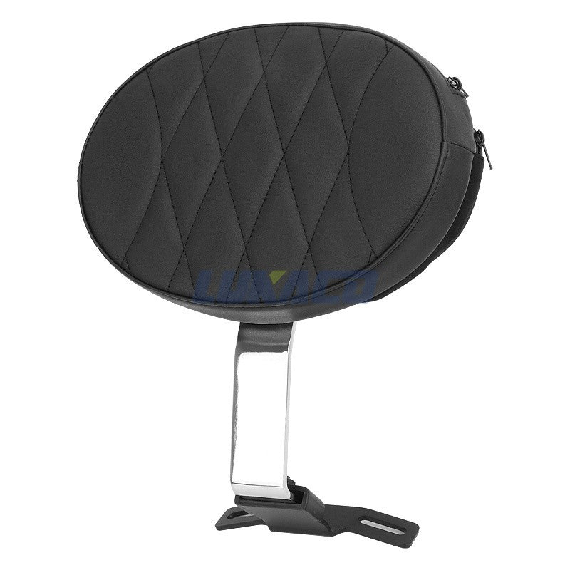 Motorcycle Adjustable Driver Rider Backrest Plug In Sissy Bar Seat Cushion Moto Pad For Harley Fatboy Heritage Softail 2007-2017