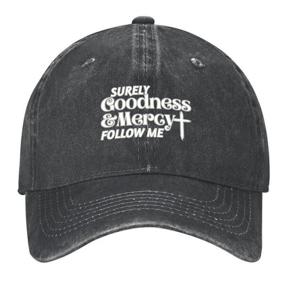 Boné de Beisebol "Surely Goodness and Mercy Follow Me" Salmos 23:6 Bonés personalizados divertidos Marca Chapéu Masculino Feminino
