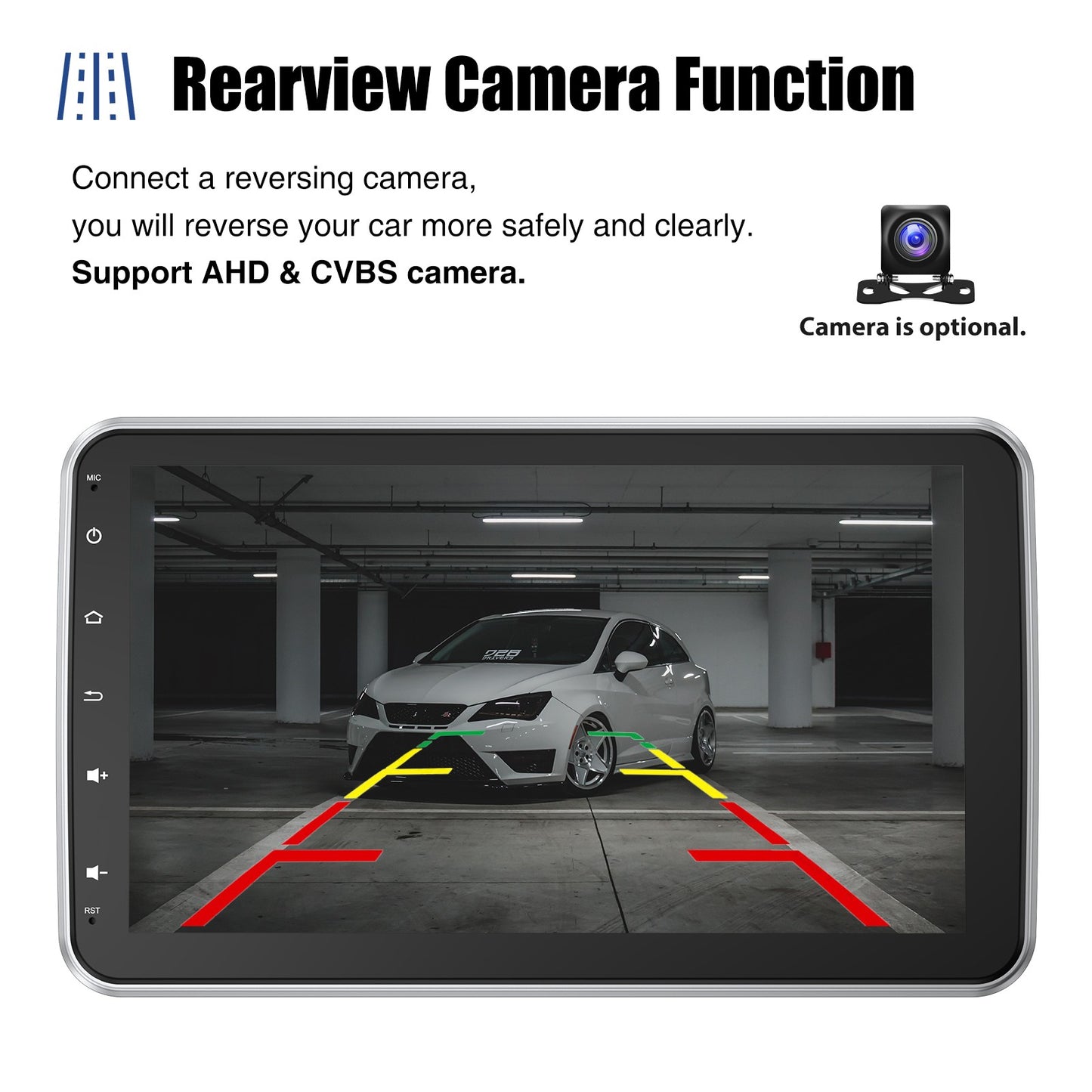 ESSGOO 10.1 Inch 4+64GB Rotatable IPS Touchscreen Single 1 DIN Car Stereo Wireless Apple Carplay Android Auto FM Bluetooth GPS