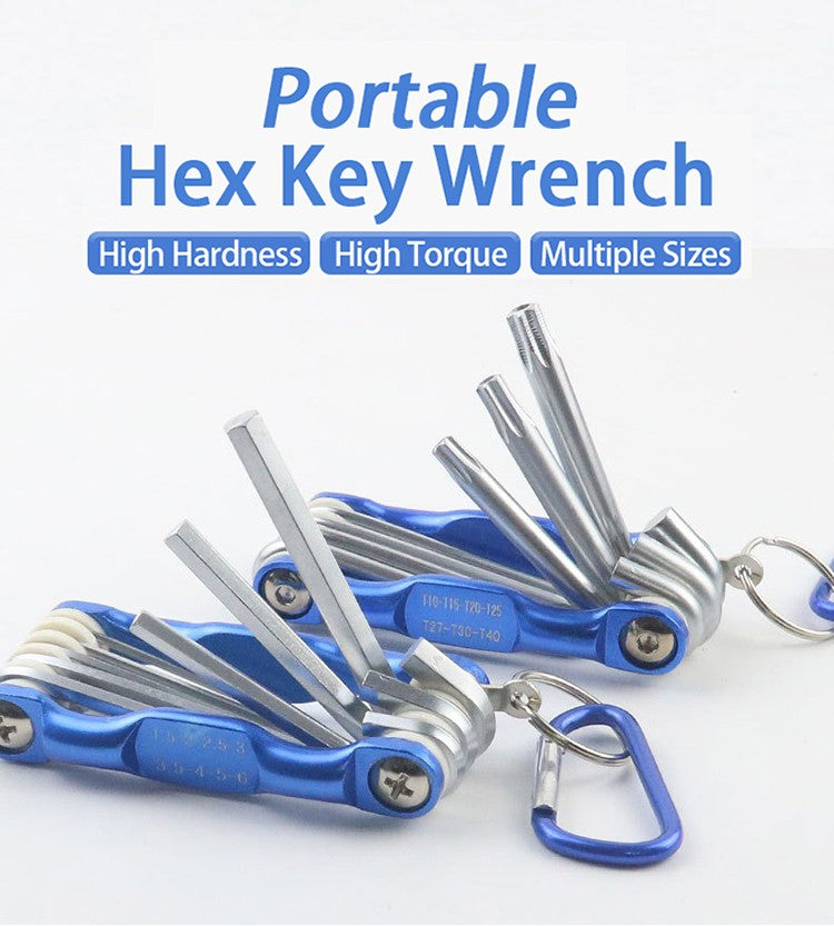 Chave Hexagonal Dobrável Portátil 8 em 1 Multifuncional Conjunto de Chaves Allen Hexagonais - Ferramenta Manual de Alta Qualidade para Reparos Diários