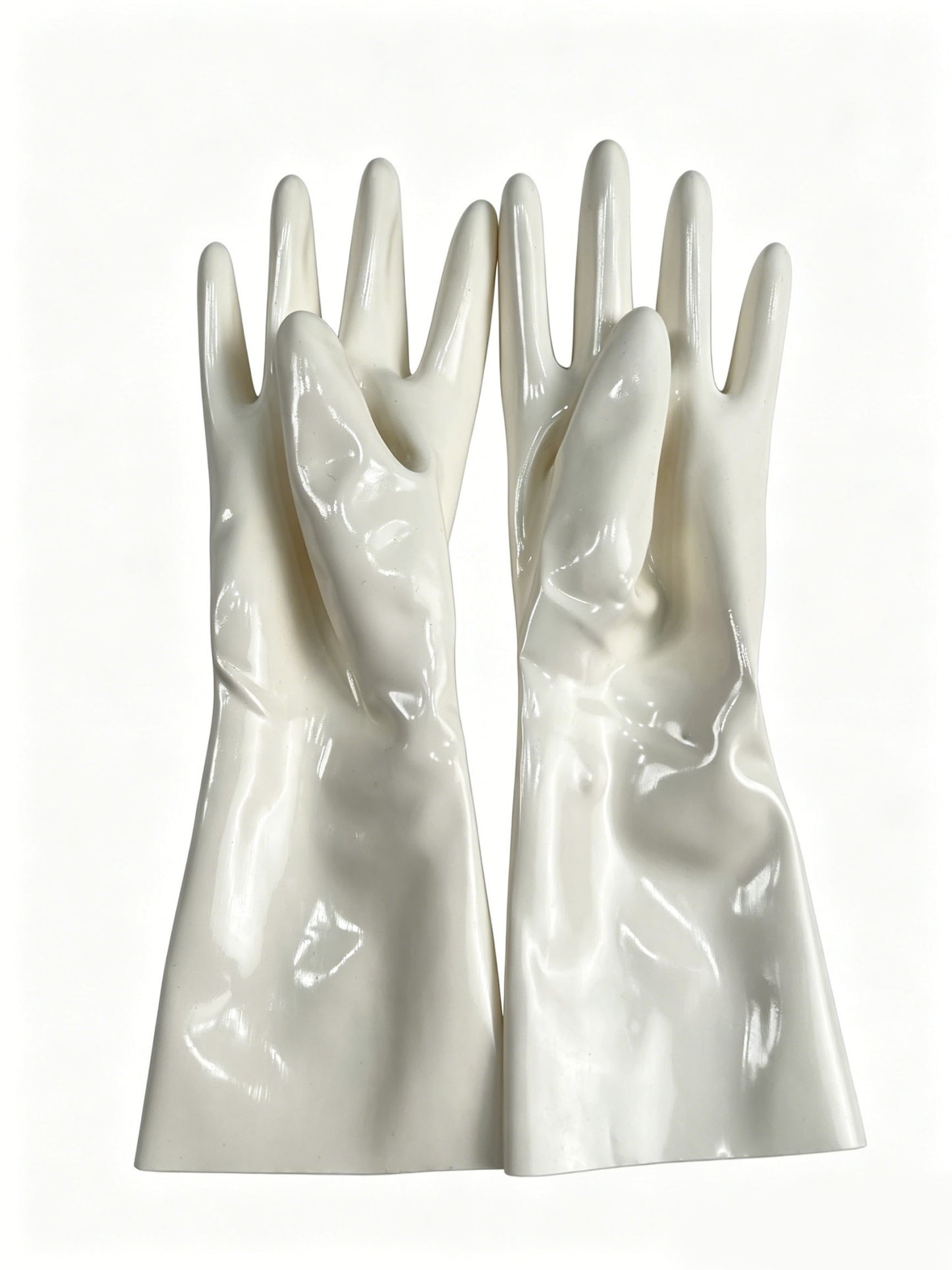 Transparent Lilac Rubber Short Gloves Elastic Snug Fit