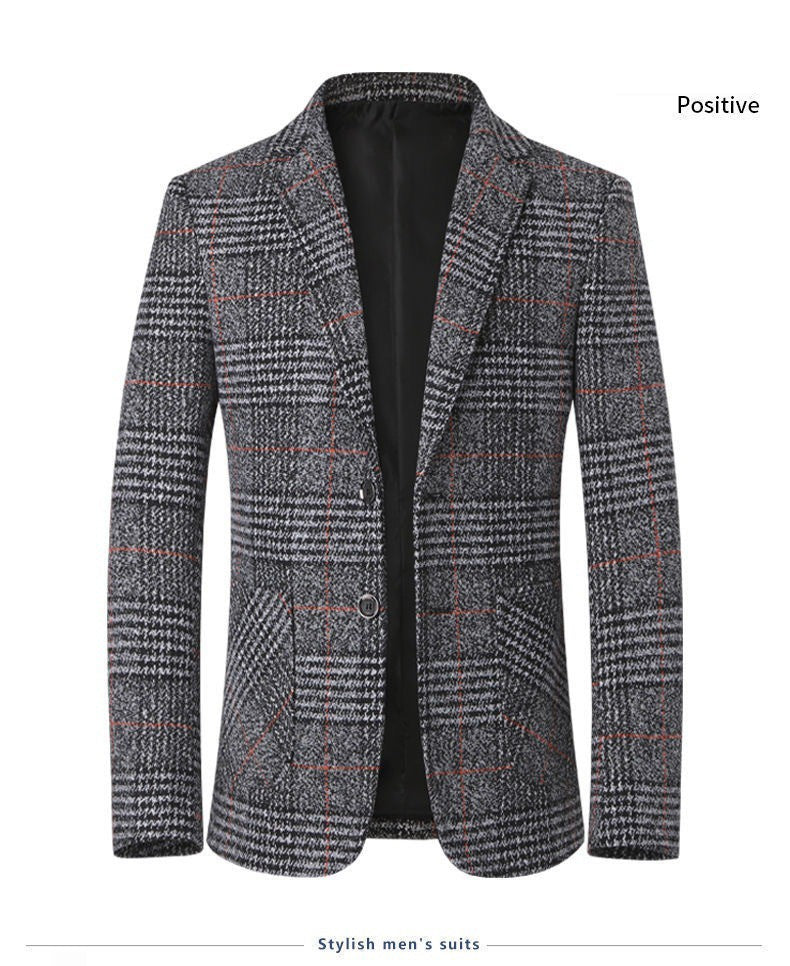 Classic Men's Suit Jacket England Plaid Blazers High Quality Business Causal Suit For Men Clothing Conjuntos De Blazer A2F1732