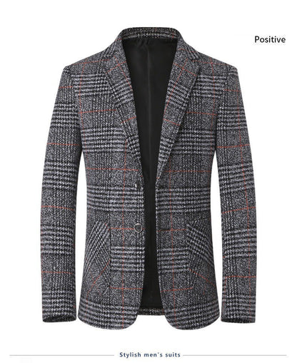 Classic Men's Suit Jacket England Plaid Blazers High Quality Business Causal Suit For Men Clothing Conjuntos De Blazer A2F1732