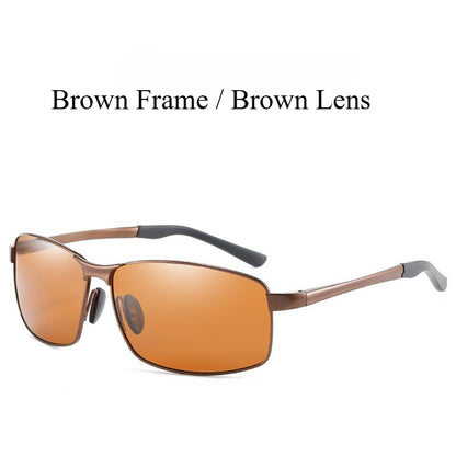 AORON Alloy Men Polarized Sunglasses Women Male Luxury UV400 Goggles Brand Design Metal Frame Glasses Driving