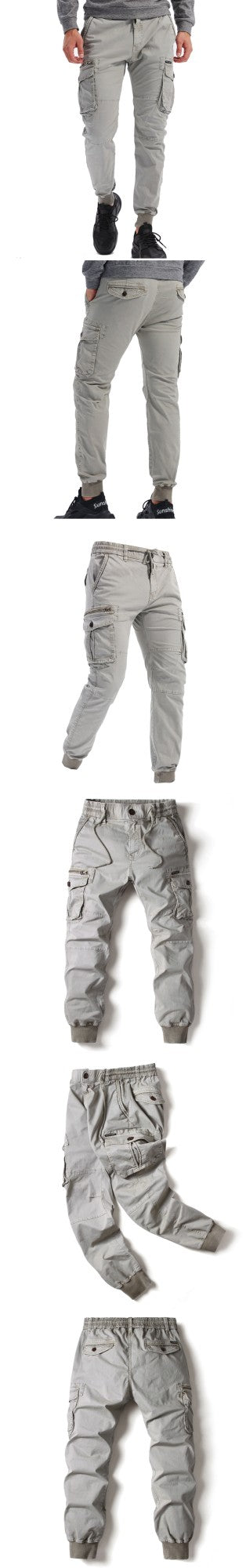 2024 New Cotton Men Cargo Pants Khaki Casual Men Tactical Joggers Cargo Multi-Pocket Fashions Black Army Trousers Work Wear