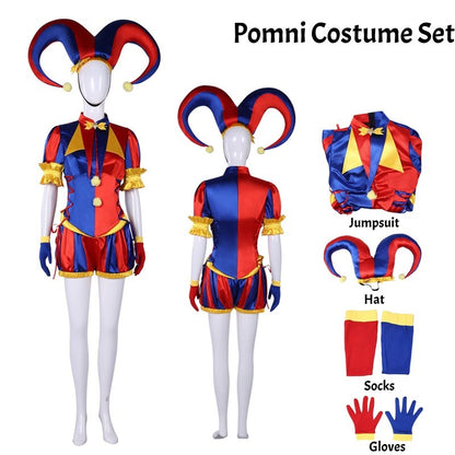Hazbin Hotel Fizzarolli Cosplay Costume The Amazing Digital Circus Pomni Pierrot Harlequin Clown Outfit Halloween Party Costume