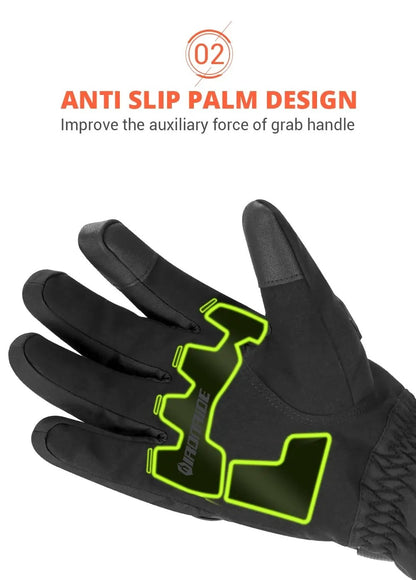 Luvas de Motocicleta Impermeáveis Masculinas de Inverno Luvas Protetoras de Motocicleta Quentes à Prova de Vento para Motocross com Tela Sensível ao Toque