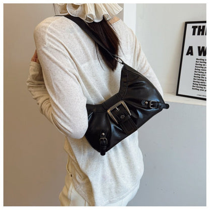 2025 Large Capacity Pleated New Retro Commuter Temperament Locomotive Do Old Style Underarm Shoulder Bag Women