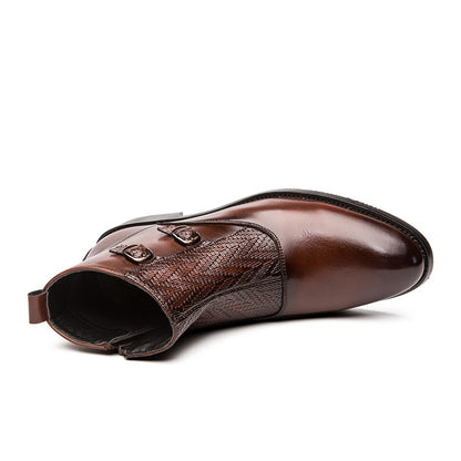 2025 Men's Fashion Chelsea Boots Comfortable Leather Upper Dry Inner Non-Slip Rubber Sole Casual Resistant Ankle Dress Boots