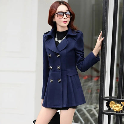 Women's Suit Woolen Coat 2024 Autumn Winter Age Reduction Elegant Ladies Wool Coat Appear Thin Fashion Short Lady Outerwear
