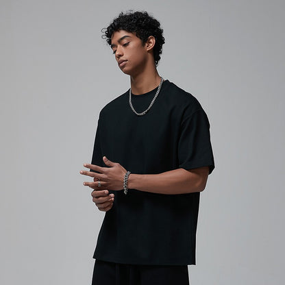 100 Heavy Weight Cotton T shirt For Men Women Short Sleeve Plain Tops Solid Oversized Tee Shirts Quality Clothing 8.8oz 250gsm
