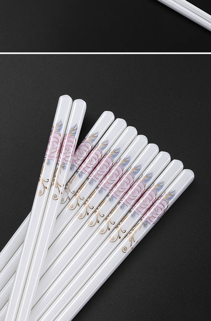 Novo conjunto de hashis de cerâmica à prova de quedas, antiderrapante, de grau alimentício, resistente à umidade, de alta temperatura, talheres chineses, hashis de sushi
