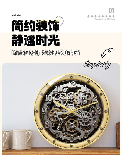 A European-style Retro Clock That Imitates A Mechanical Feel A Wall Clock for Home Use in The Living Room