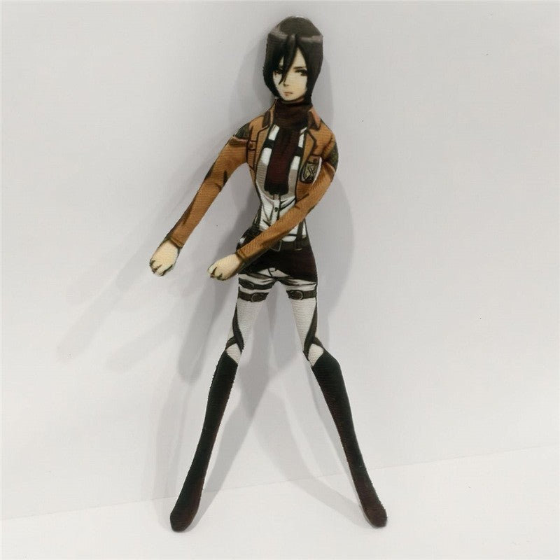 28cm Anime Attack On Titan Levi Cosplay Plush Doll Body Wire Skeleton Action Stuffed Dolls Accessories Ornament Gifts