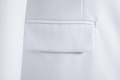 Blazer Men's Fashion Gentleman Solid Color Comfortable Business Color Match with Fake Two Wedding Casual Banquet Slim Suit