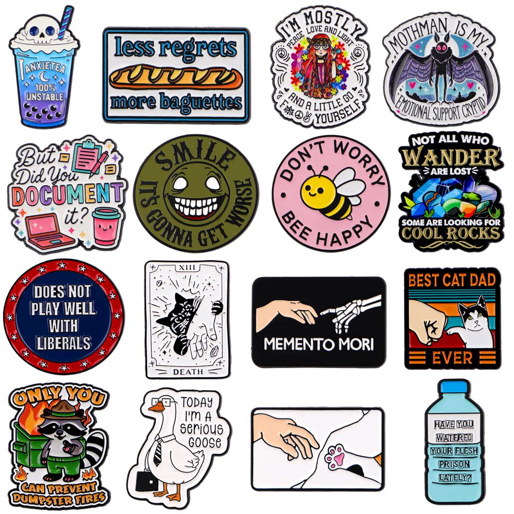 MEMENTO MORI Lapel Pins for Backpack Enamel Pin Cool Men Women Brooch for Clothes Briefcase Badges Jewelry Accessories