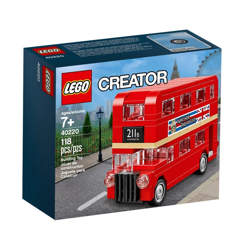 LEGO 40220 Creator Ônibus de Dois Andares de Londres Brinquedo de Blocos de Construção para Crianças Presente de Aniversário de Dia das Crianças (118 Peças)