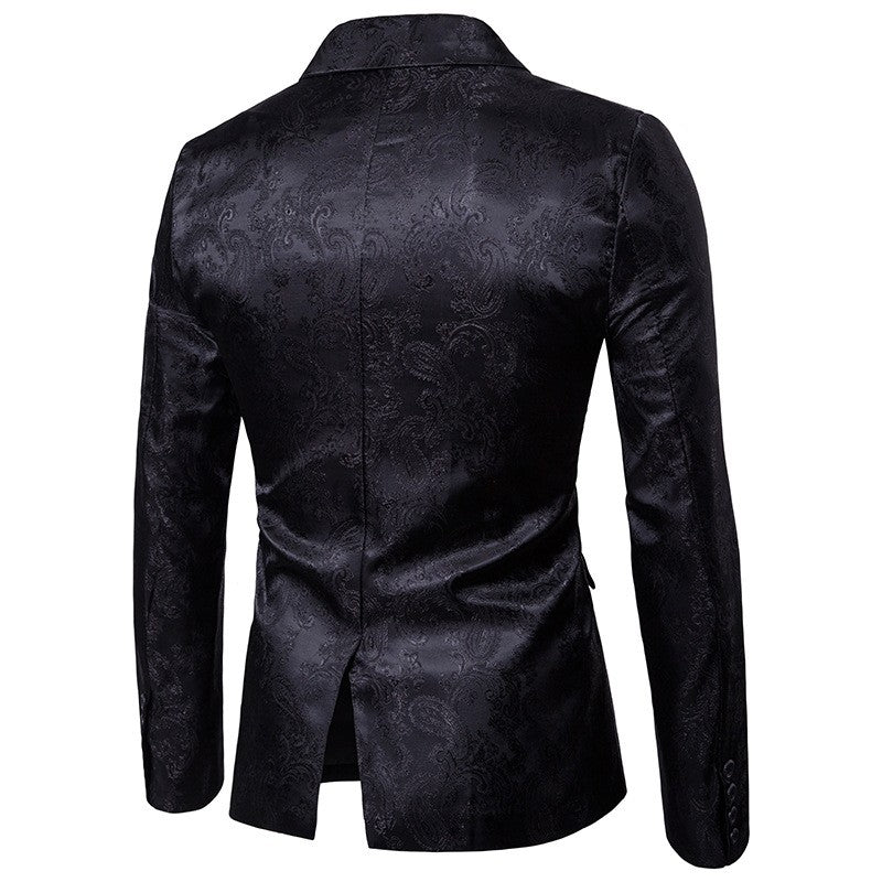 Multi Colors Men's Suit Palace Style Dark Pattern Design and Fashionable One Button Buckle Slim Fit Blazer Mujer Clothing