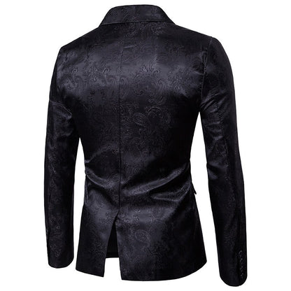 Multi Colors Men's Suit Palace Style Dark Pattern Design and Fashionable One Button Buckle Slim Fit Blazer Mujer Clothing