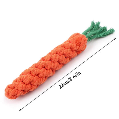 1 Peça Cenoura Corda Mordedor Brinquedos para Cães Brinquedos Seguros Duráveis Trançados para Cães Mordedores Resistentes para Filhotes Molares Limpeza de Dentes Corda de Algodão