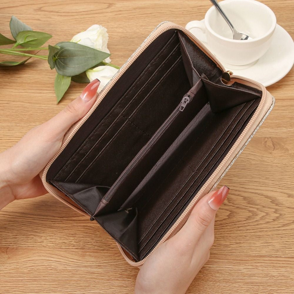Fashion PU Leather Leather Women Wallets Glitter Pattern 6 Colors Coin Purse Large Capacity Clutch Bag Women