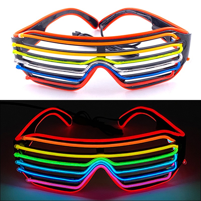 1PC Light Up LED Glasses Glow Sunglasses EL Wire Neon Glasses Glow in The Dark Party Supplies Neon Party Favors for Adults