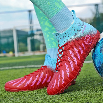 New High Top Football Shoes Cleats Soccer Shoes Boys And Girls Broken TF Nails For Adult Competitions Long Nails Training Boots