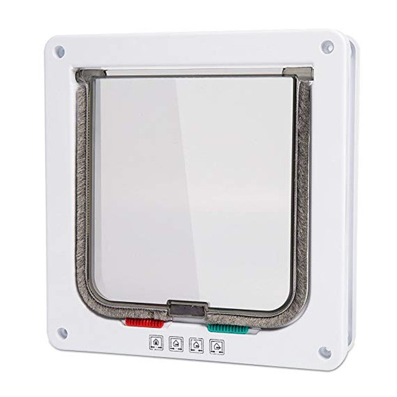 Porta de Passagem para Cães e Gatos com Fechadura de Segurança de 4 Vias, Porta de Passagem para Cães, Gatos, Gatinhos, Plástico ABS, Kit de Porta Pequena para Animais de Estimação, Portas de Passagem para Cães e Gatos