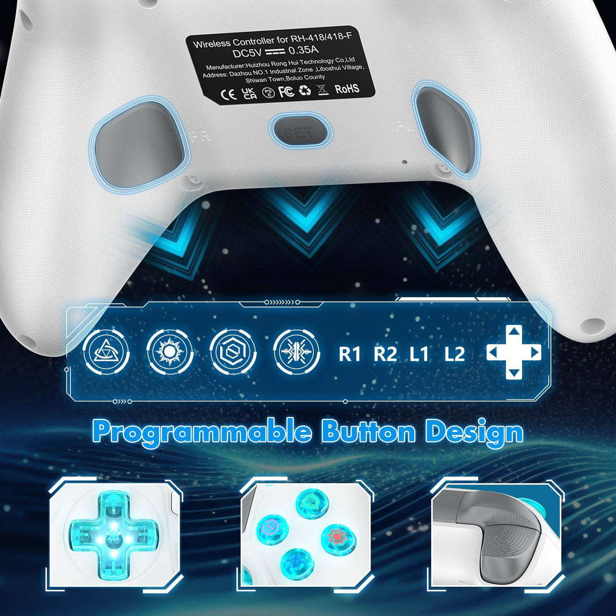 Wireless Controller for PlayStation 4/PS4 Pro/Slim/PS3/PC/IOS/Switch Gamepad Turbo Dual Shock Vibration 6Axis Gyro Game Joystick